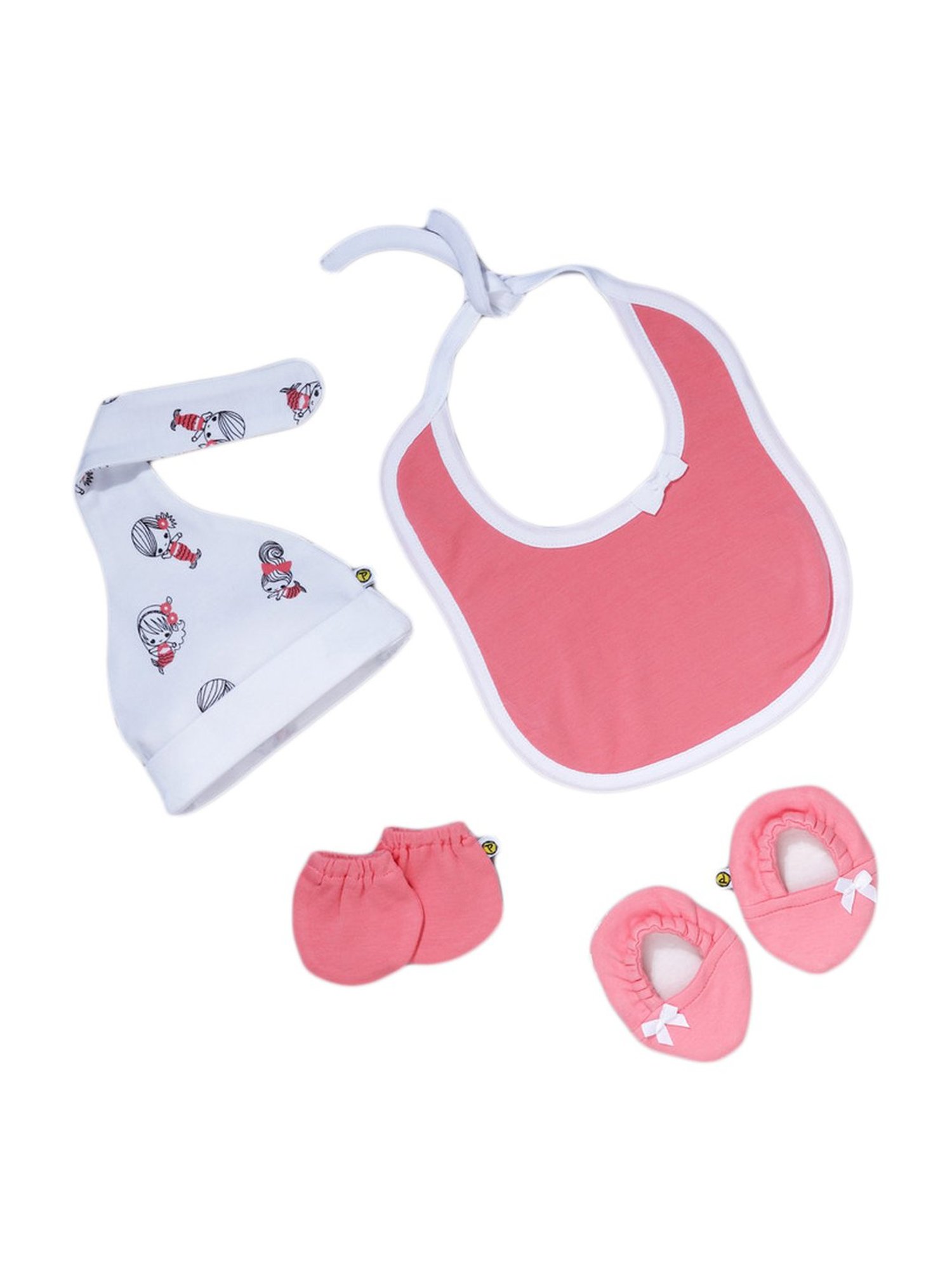 Pranava Kids Pink Cotton Printed Accessories Set