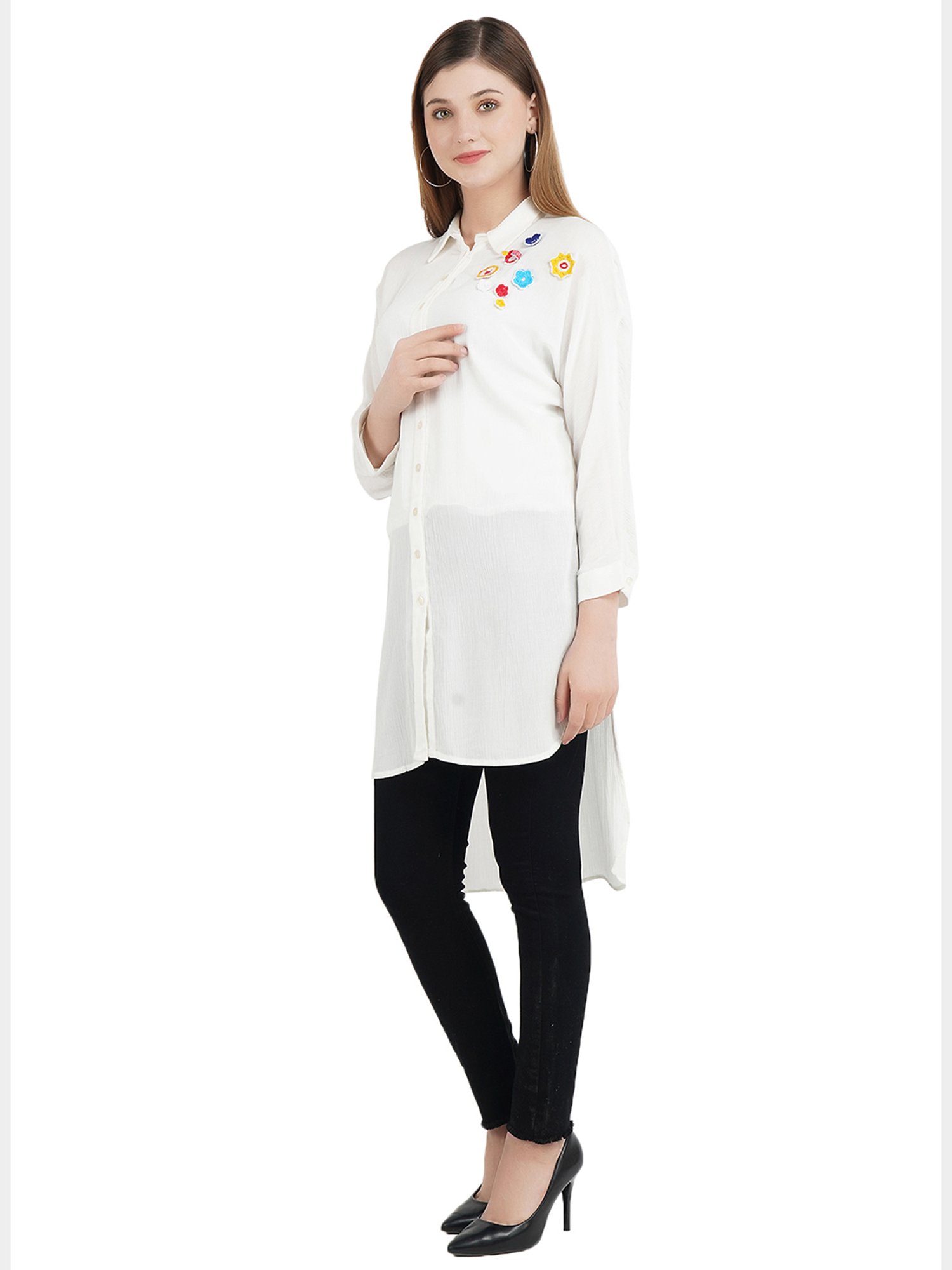 Aditi Wasan White Longline Shirt