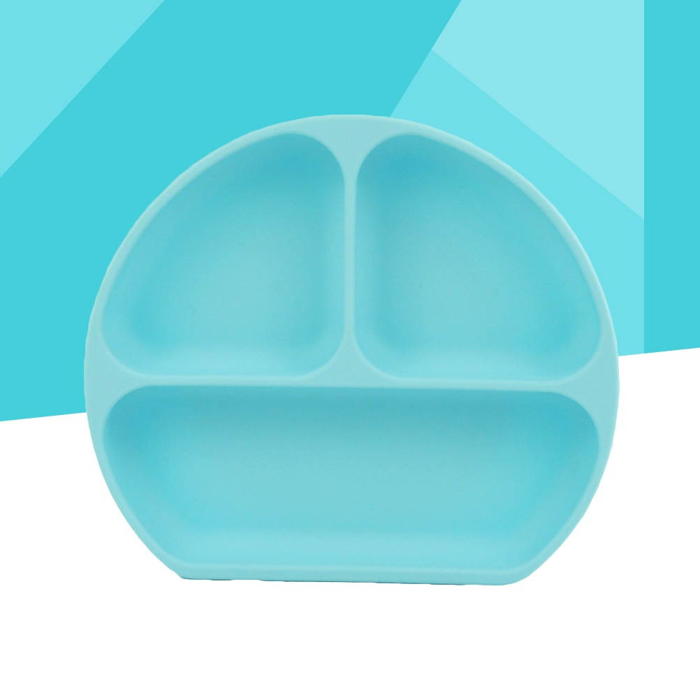 Silicone Divided Toddler Plates Reusable Non Skid Tableware Plates for Children Kids (Red)