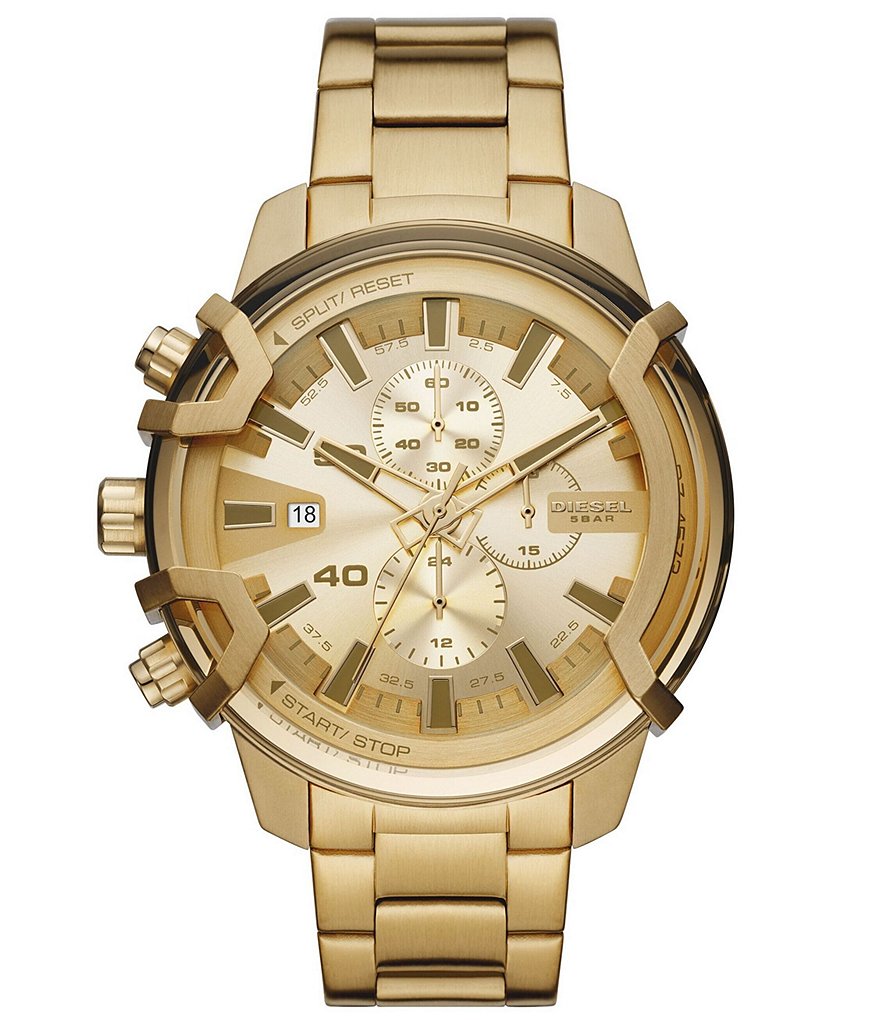 Diesel Griffed Chronograph Gold-Tone Stainless Steel Watch