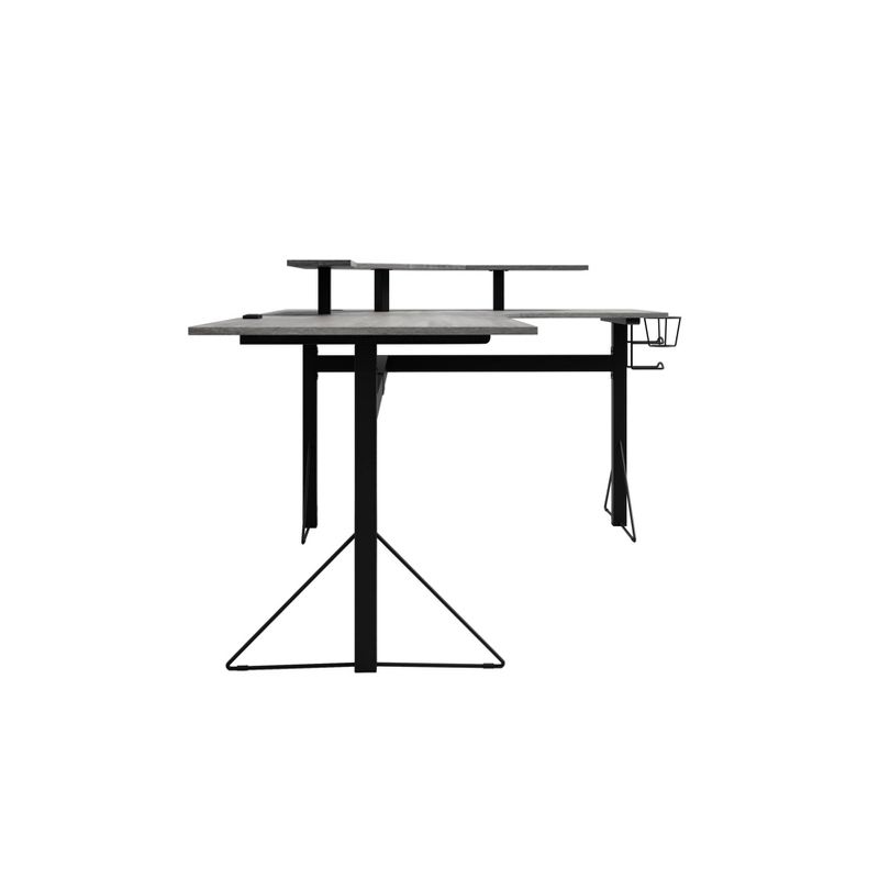 Carnegie Power Computer Gaming Desk Gray/Black - Jamesdar