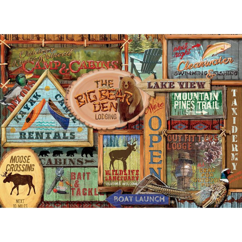 Ceaco Rustic Lodge: Rustic Signs Jigsaw Puzzle - 1000pc