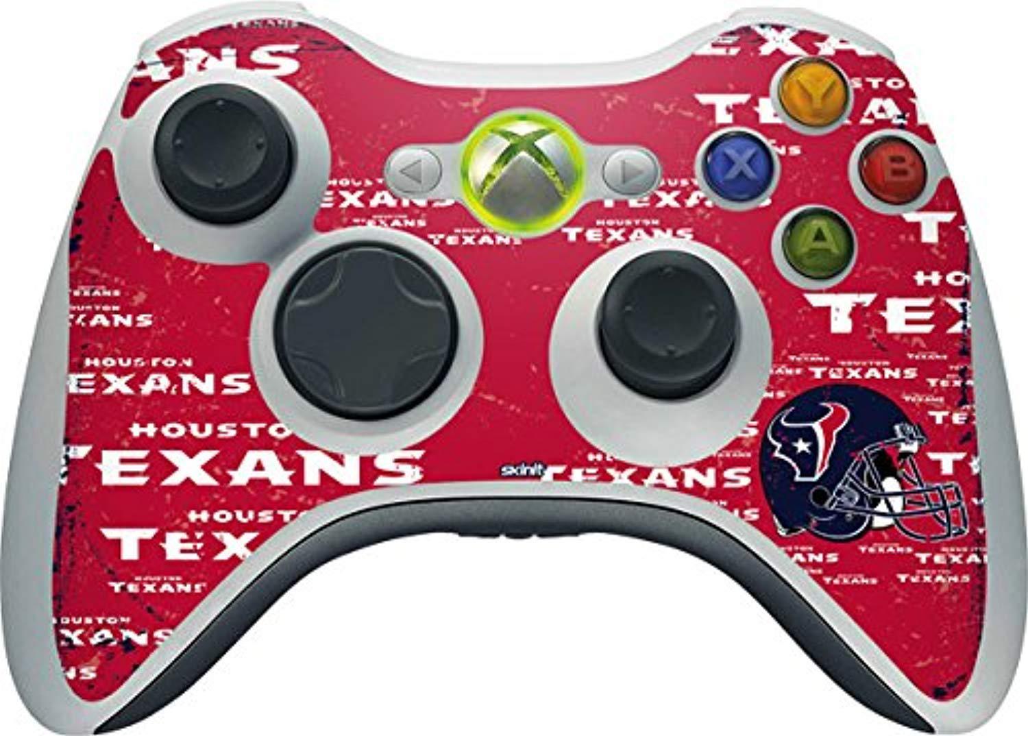 skinit decal gaming skin for xbox 360 wireless controller - officially licensed nfl houston texans - blast design