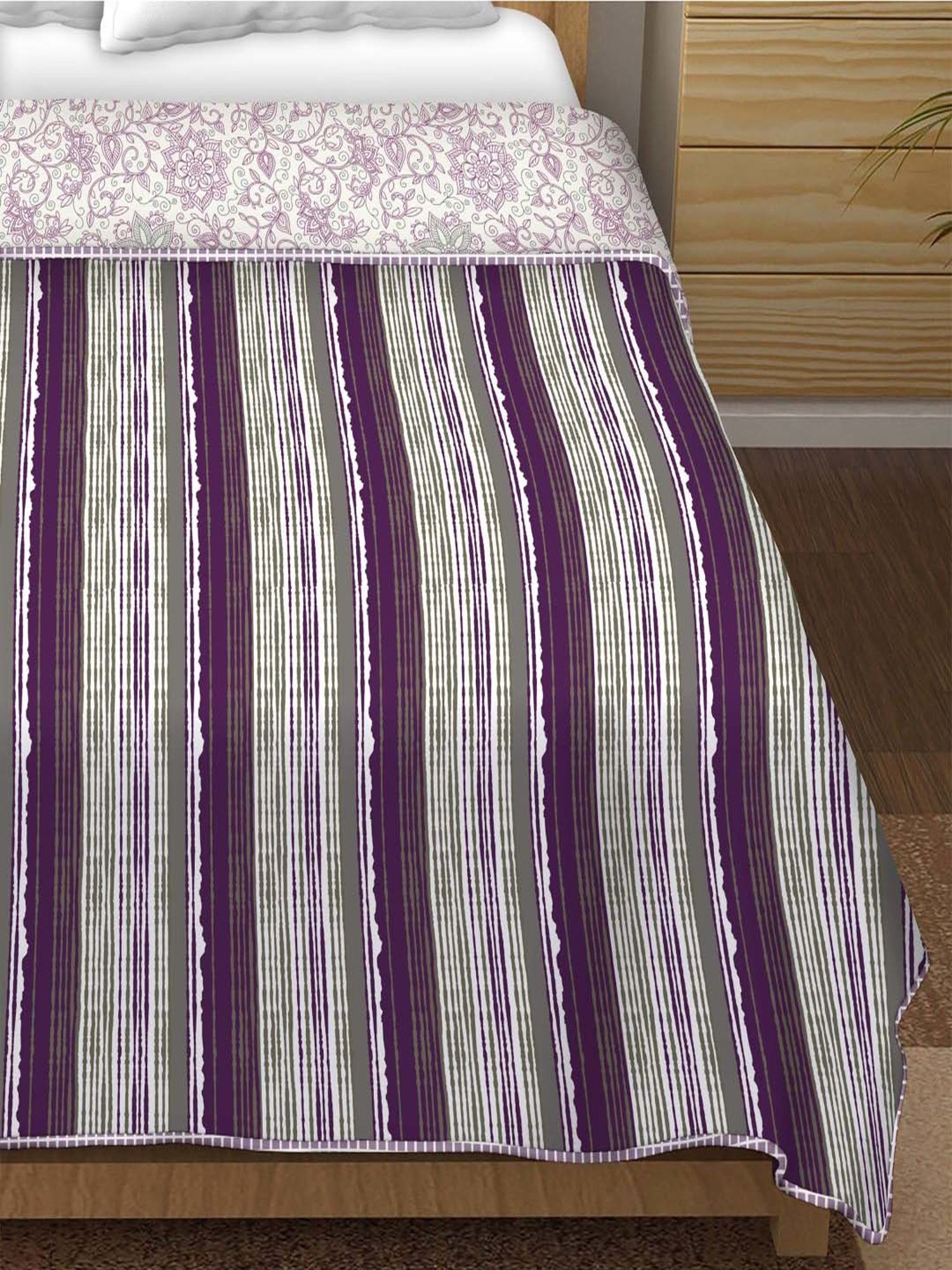 Bella Casa Finland Collection Cotton Purple 150 GSM Double Reversible Dohar