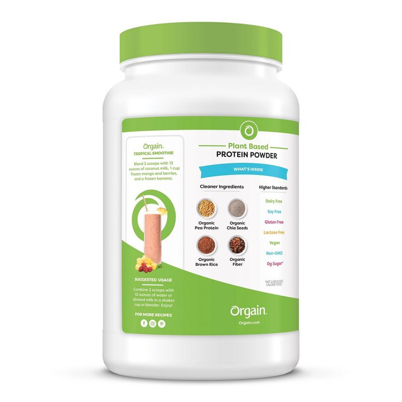 Orgain Organic Vegan Protein Plant-Based Protein Powder - Sweet Vanilla Bean - 2.03lbs