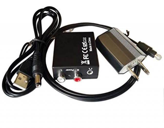 easyday digital optical optic to analog rca l/r stereo audio converter adapter  changes digital coaxial or optical spdif into stereo 3.5mm jack l/r rca audio outputs includes ac power cable