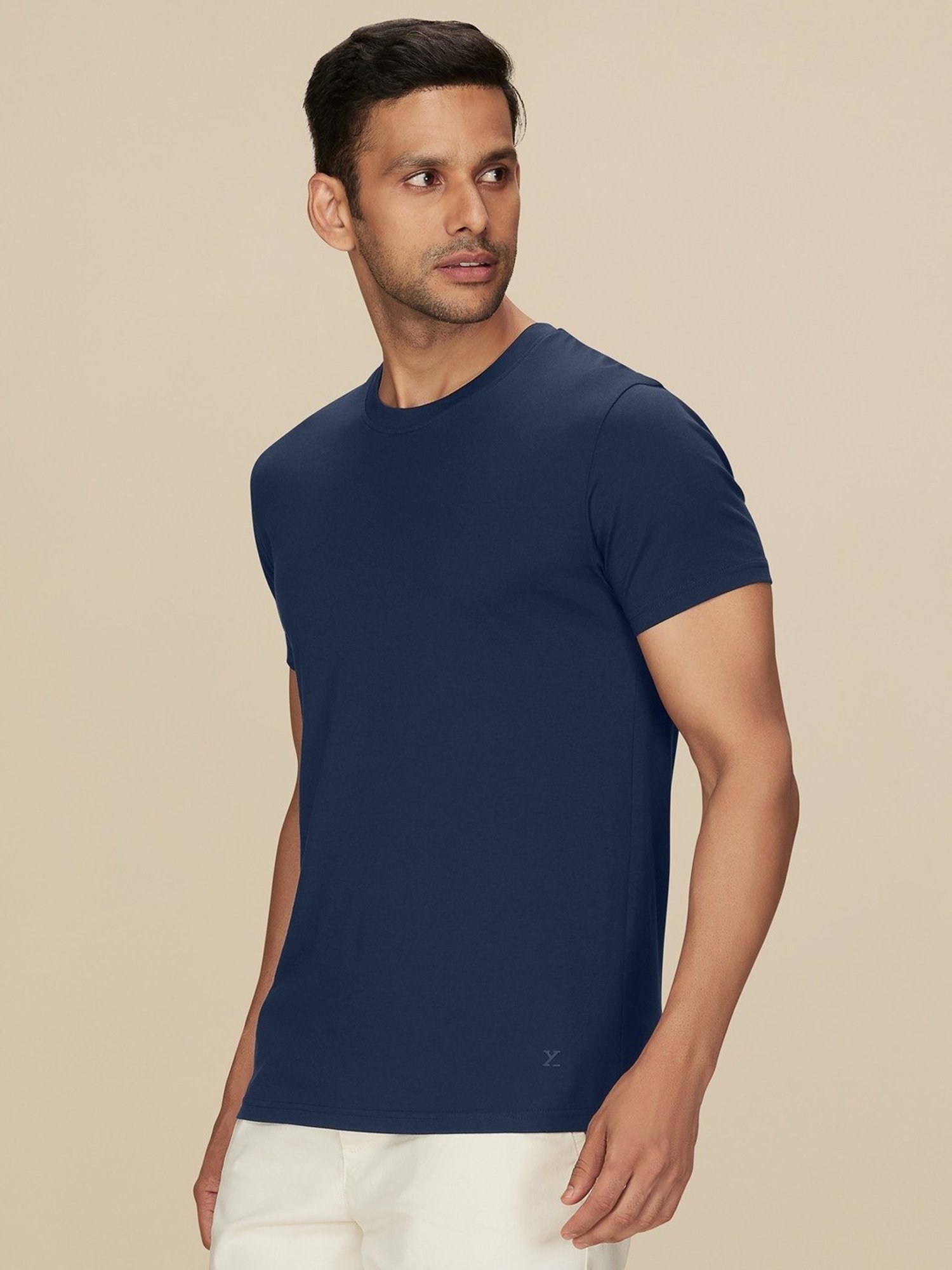 XYXX Midnight Blue Cotton Regular Fit T-Shirts