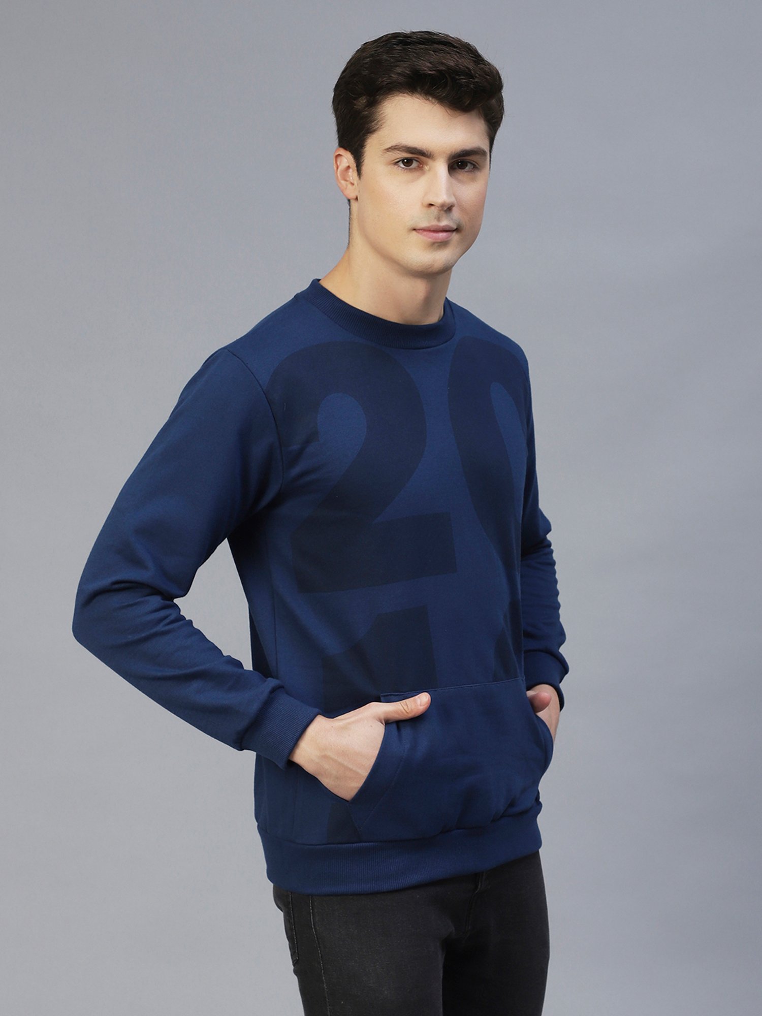 Forca Black Regular Fit Printed Sweatshirt
