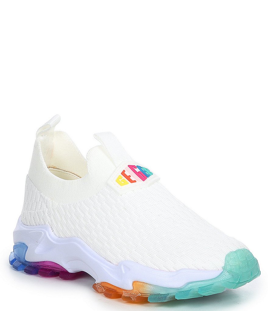Kurt Geiger London Girl's Mini Lettie Knit Slip-On Rainbow Sole Sneakers (Toddler)