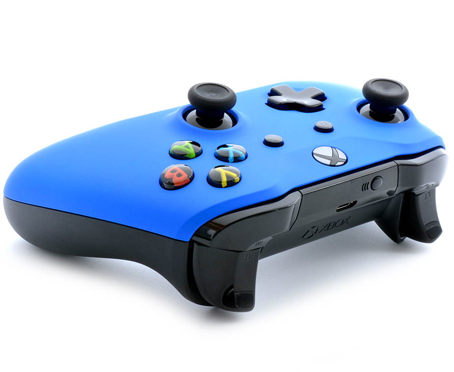 "Soft Touch Blue" Xbox One S Rapid Fire Modded Controller 40 Mods for COD BO3, Destiny, GOW 4 Quickscope, Jitter, Auto Aim, Jump Shot, Auto Sprint, Fast Reload, Much More (with 3.5 jack)