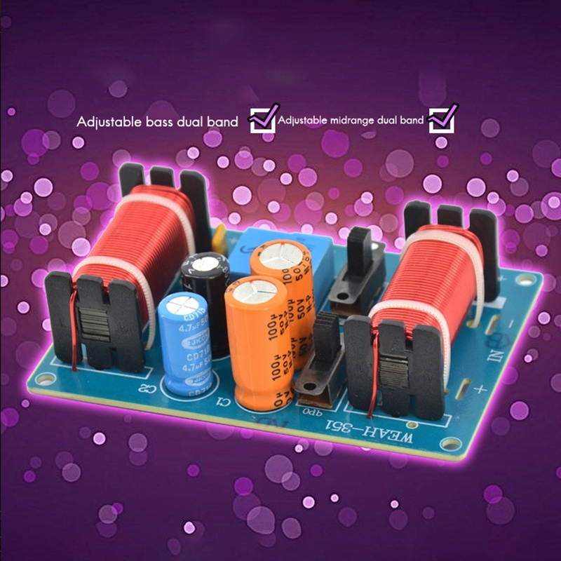 150W Speaker Treble Alto Bass Audio Frequency Divider 3 Way Crossover Filter for 4-11 Inch Bookshelf Speakers