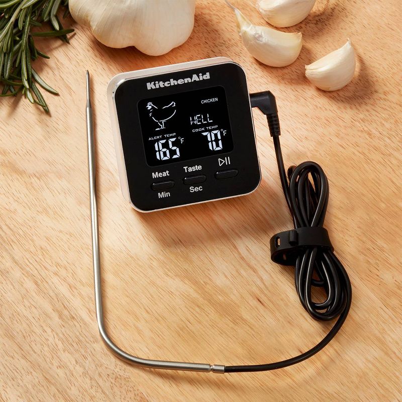 KitchenAid Programmable Wired Probe Kitchen Thermometer & Timer