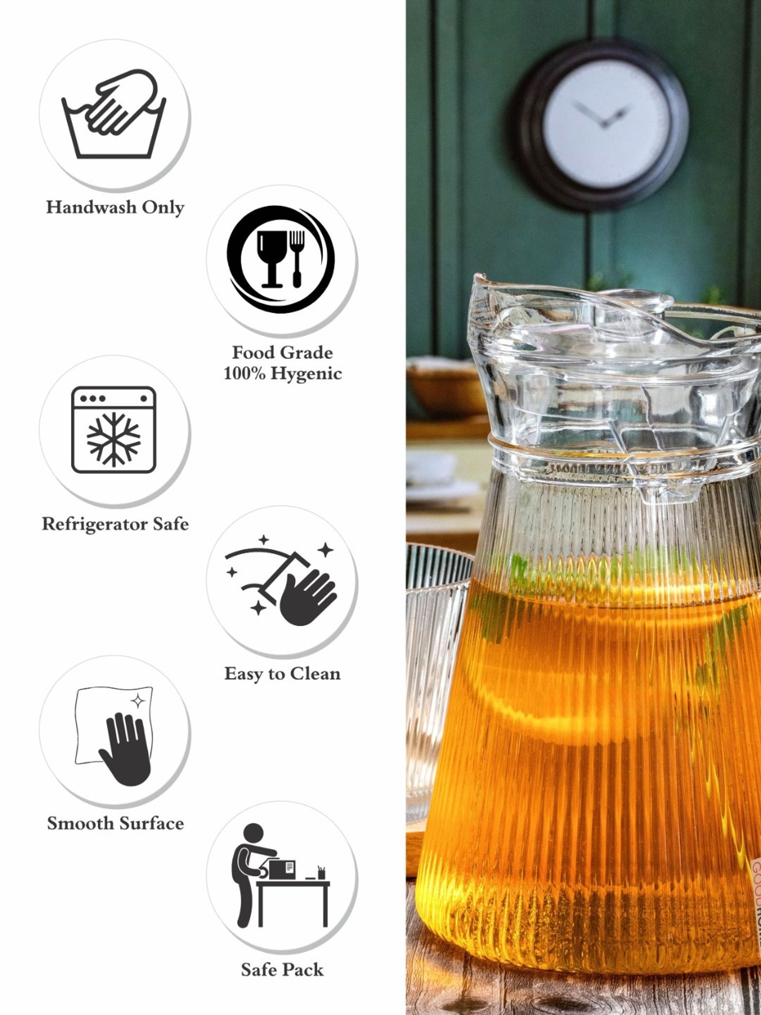 Pure Home and Living Blue Glass Decanter (0.7 L)