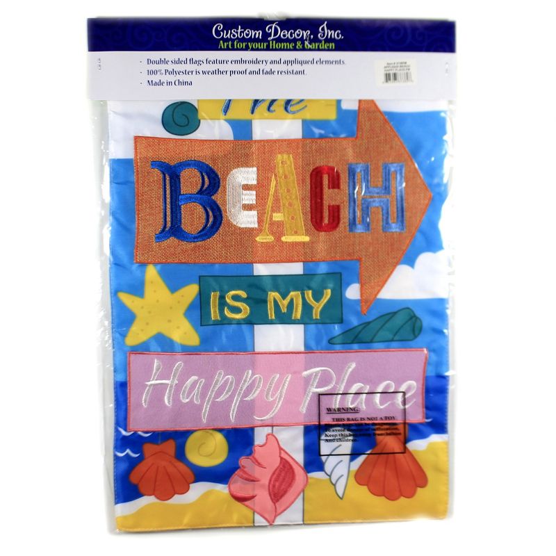 Home & Garden 18.0" Beach Happly Place Garden Flag Garden Sun Fun Custom Decor  -  Flags