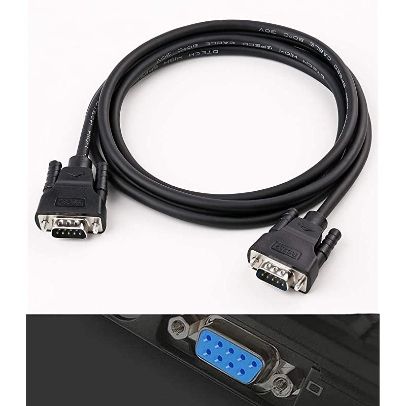 5 Feet DB9 9 Pin Serial Cable Male to Male RS232 Straight Through Cord