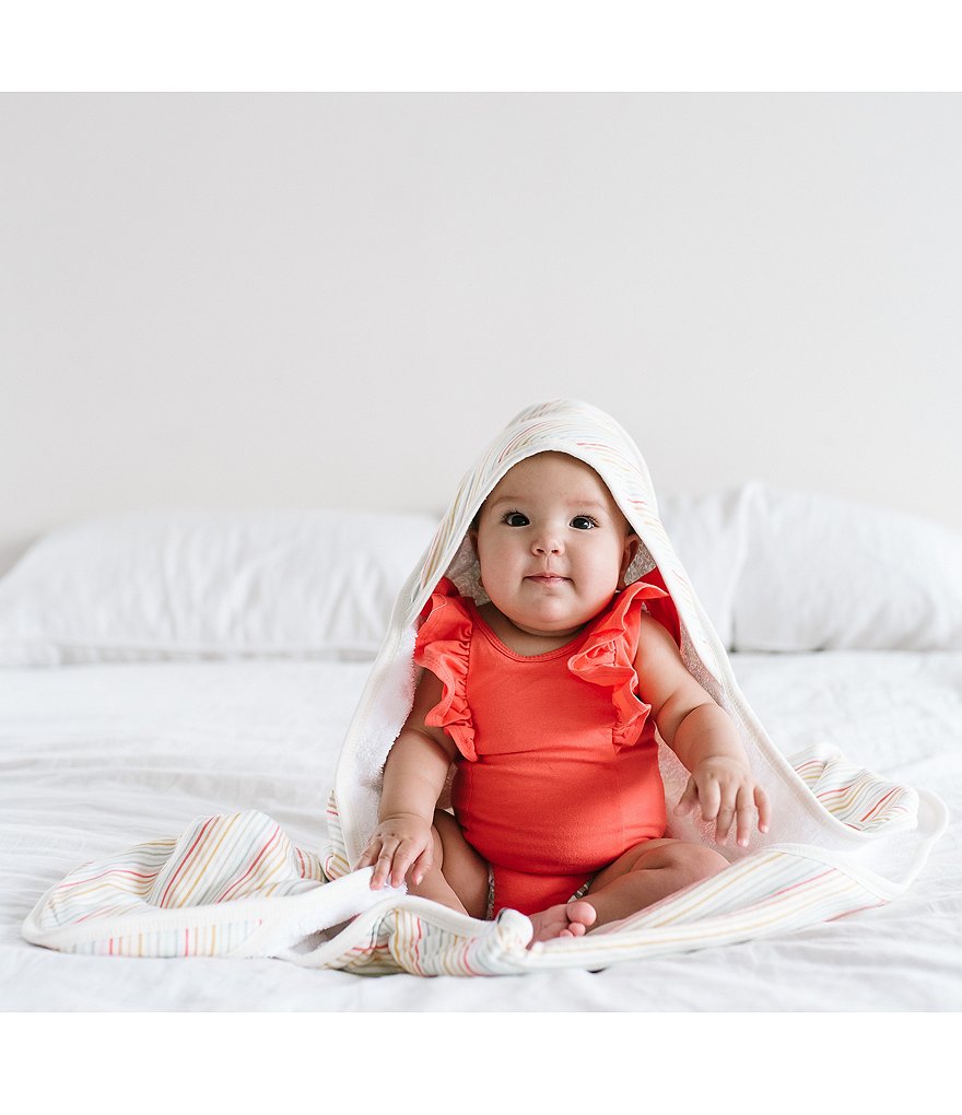 Copper Pearl Baby Girls Raine Stripe Hooded Towel