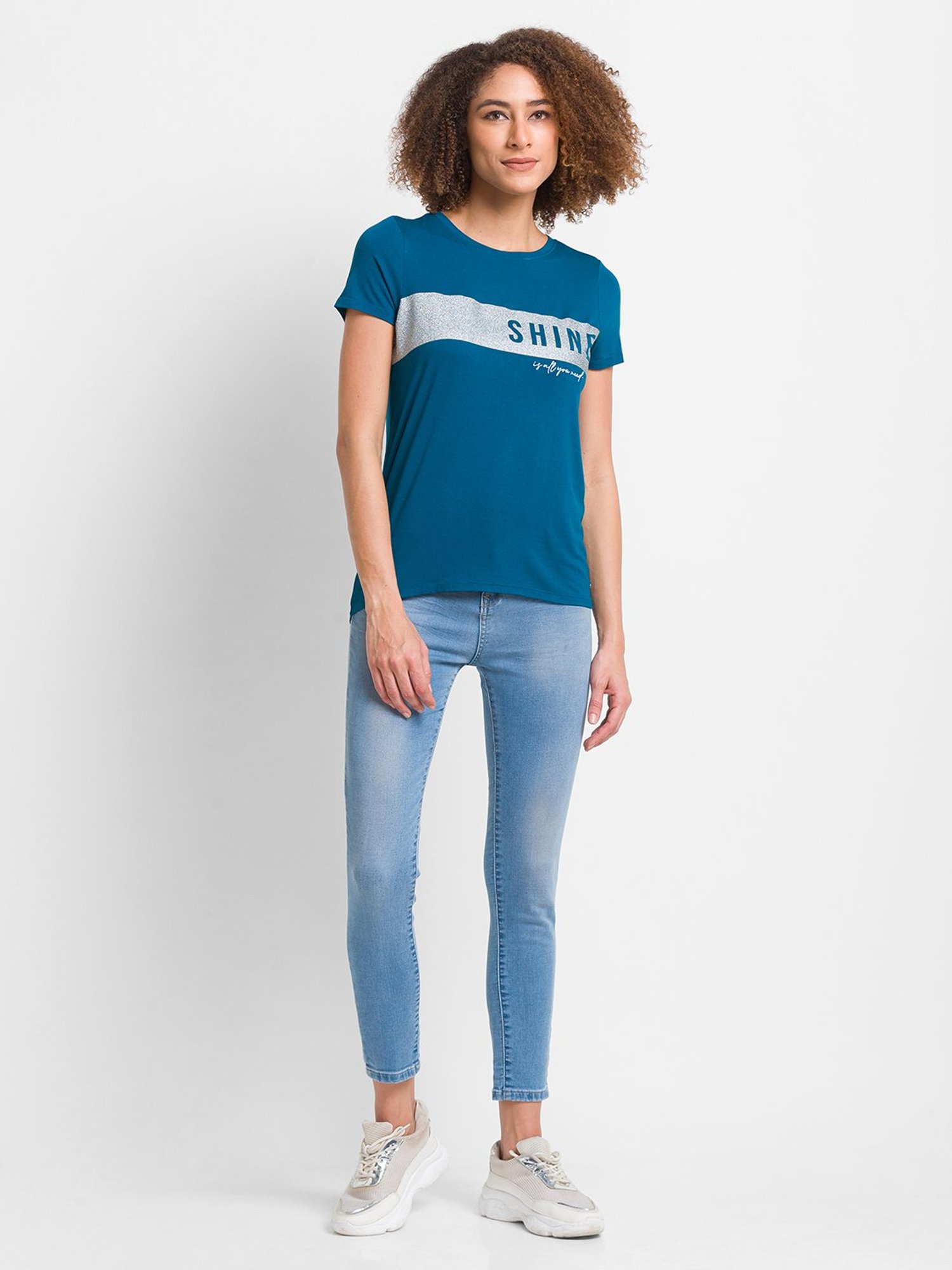 Spykar Blue Printed Top