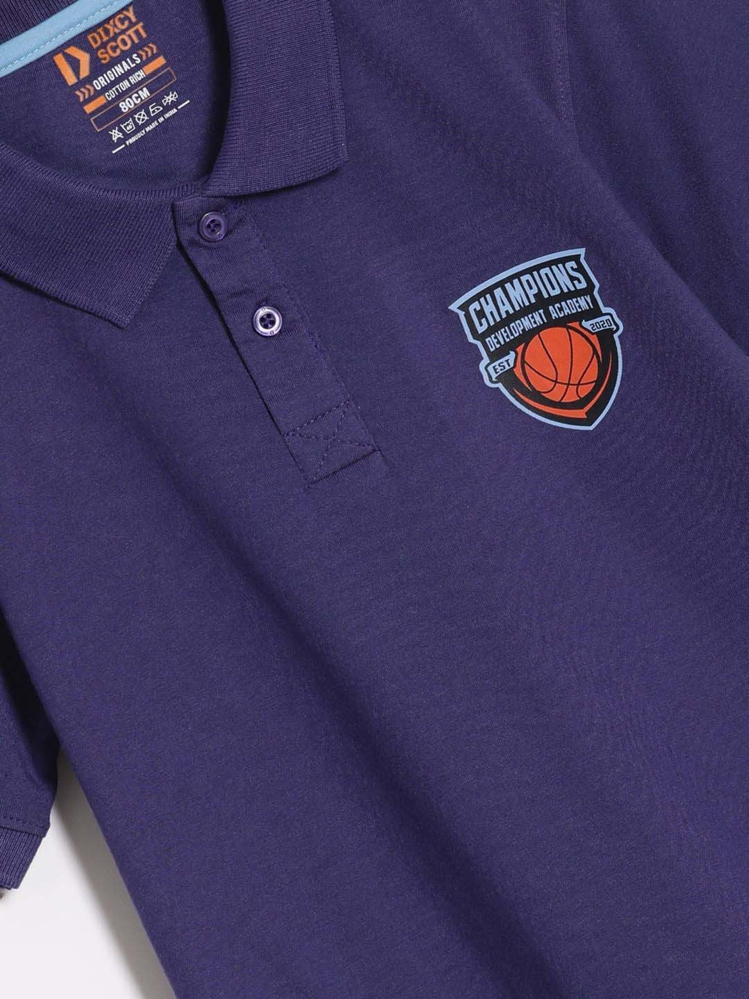 Dixcy Scott Originals Kids Navy Cotton Printed Polo T-Shirt