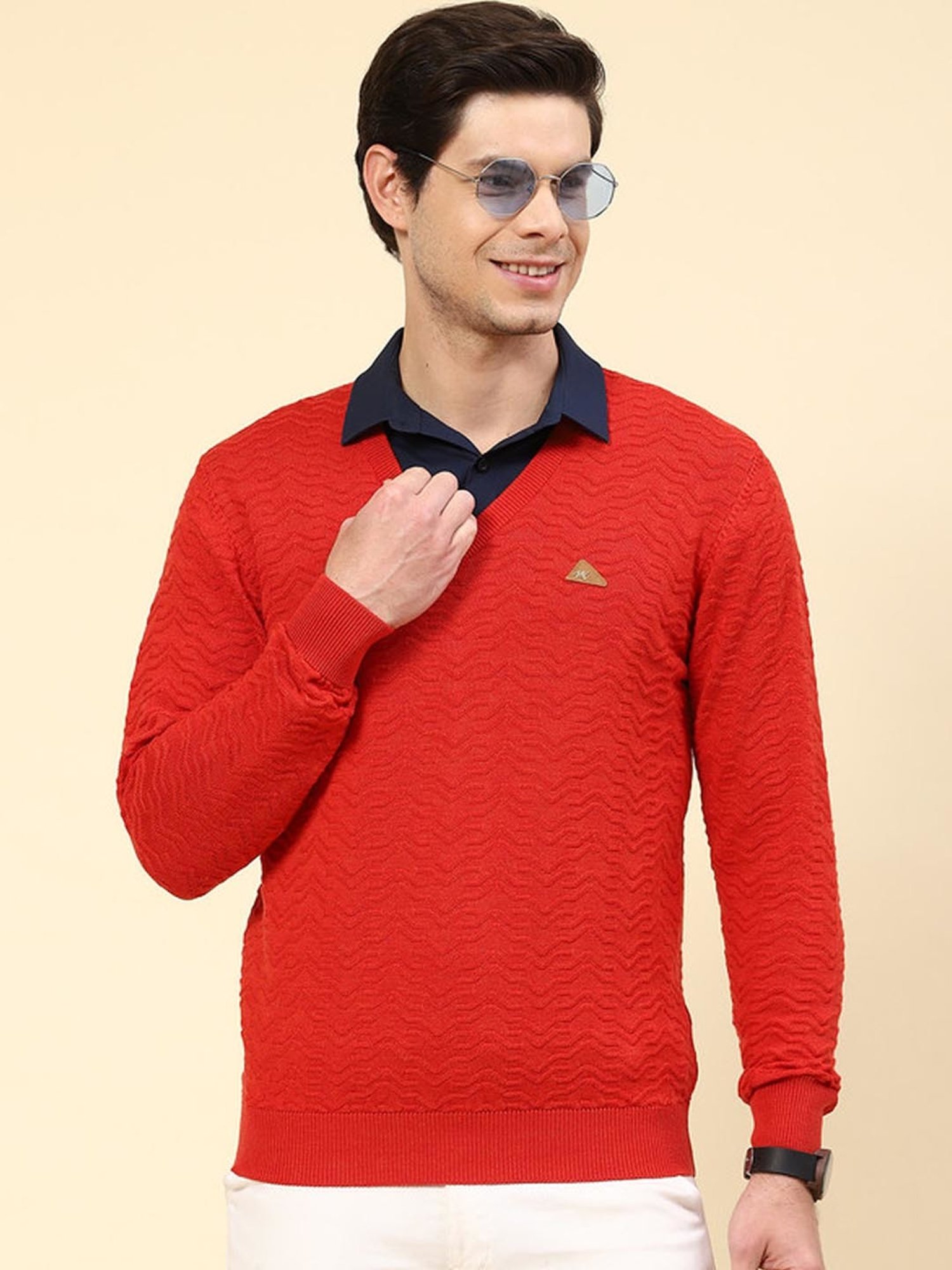Monte Carlo Red Regular Fit Wool Pullover