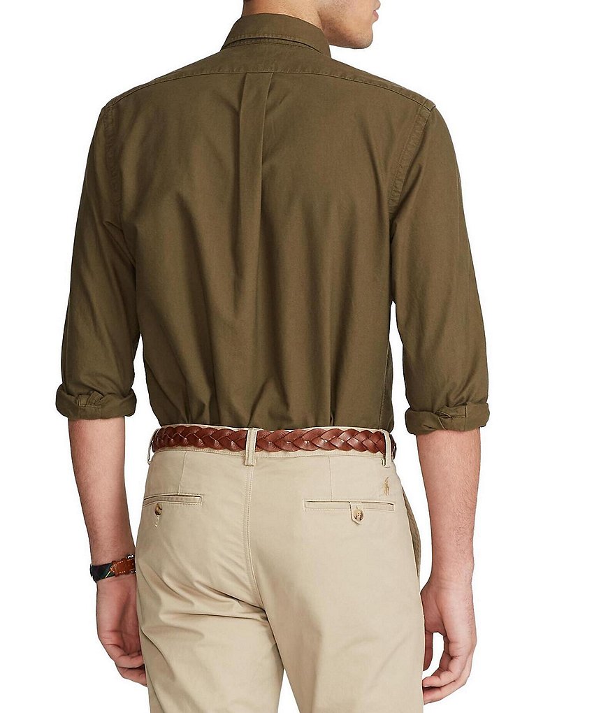 Polo Ralph Lauren Big & Tall Solid Garment-Dye Oxford Long-Sleeve Woven Shirt