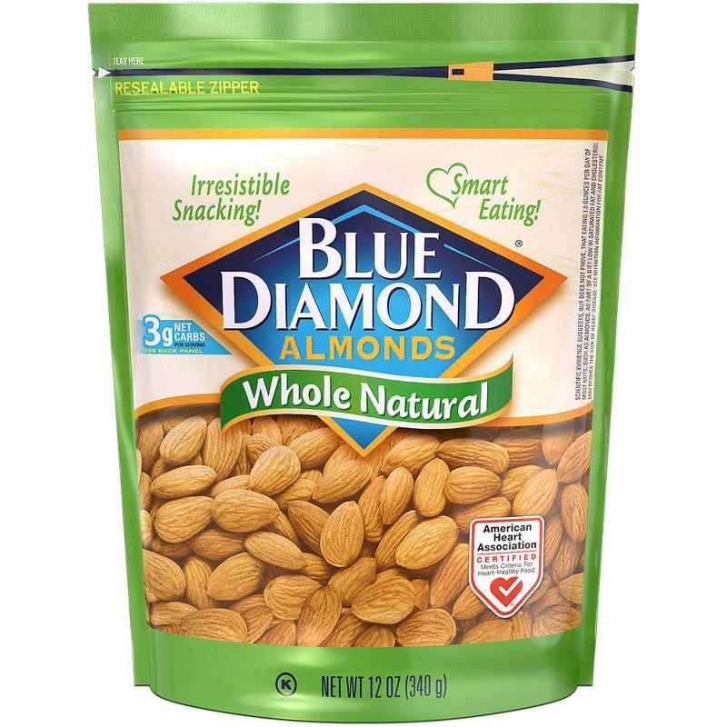 Blue Diamond Almonds Whole Natural - 12oz