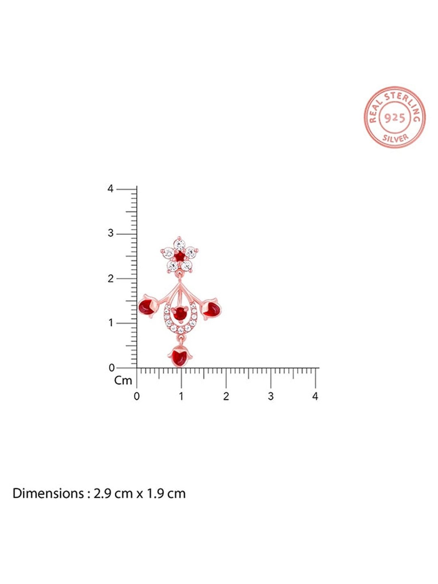 GIVA 92.5 Sterling Silver Rose Gold Grow In Love Dangler Earrings