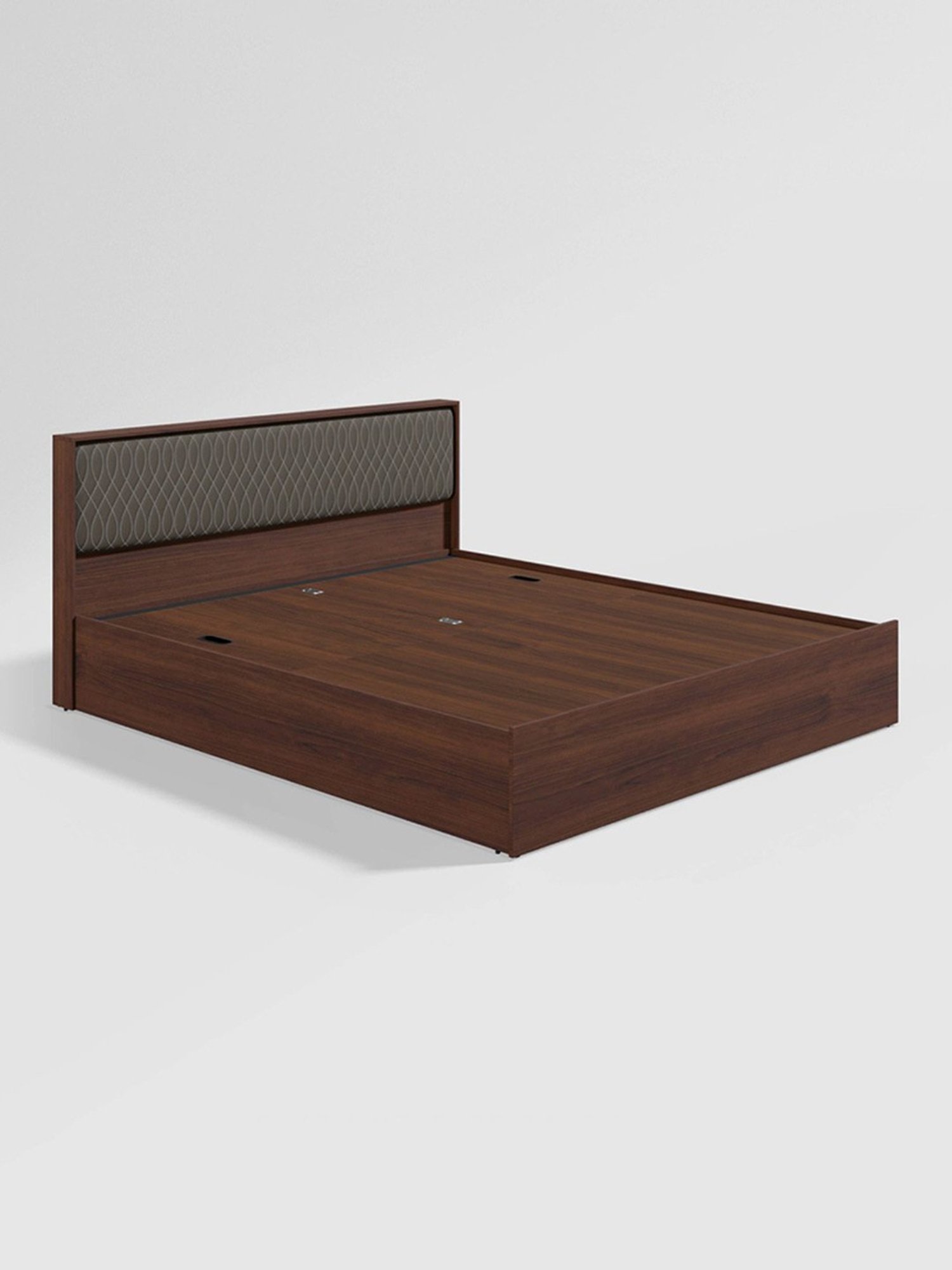 Godrej Interio Eden V2 Walnut Engineered Wood Queen Bed