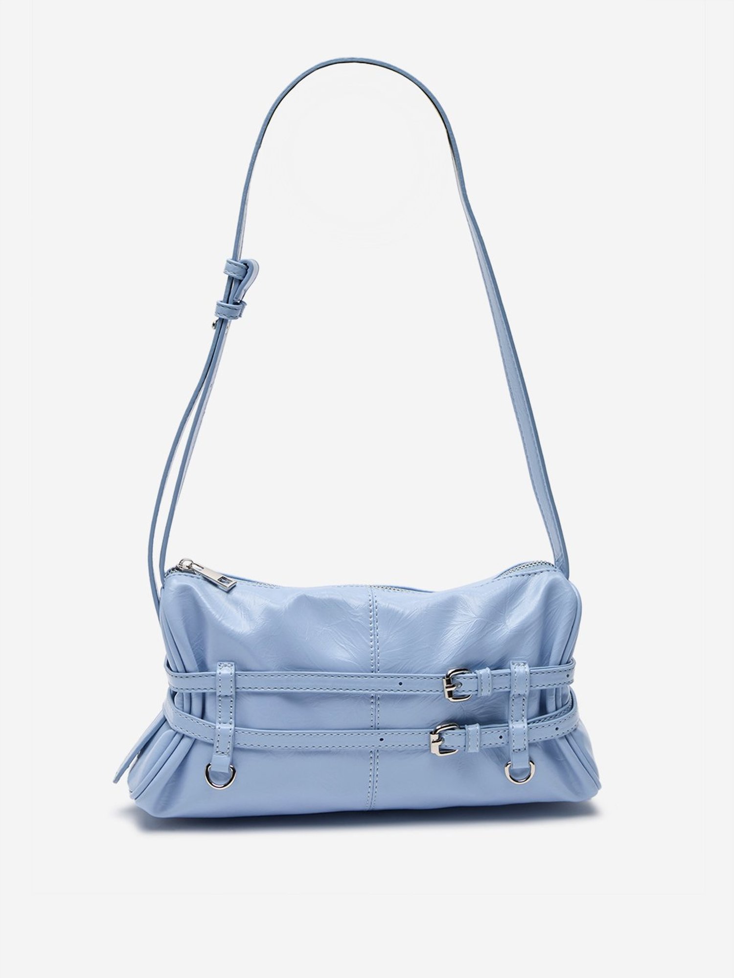 Westside Light Blue Belted Hand Bag