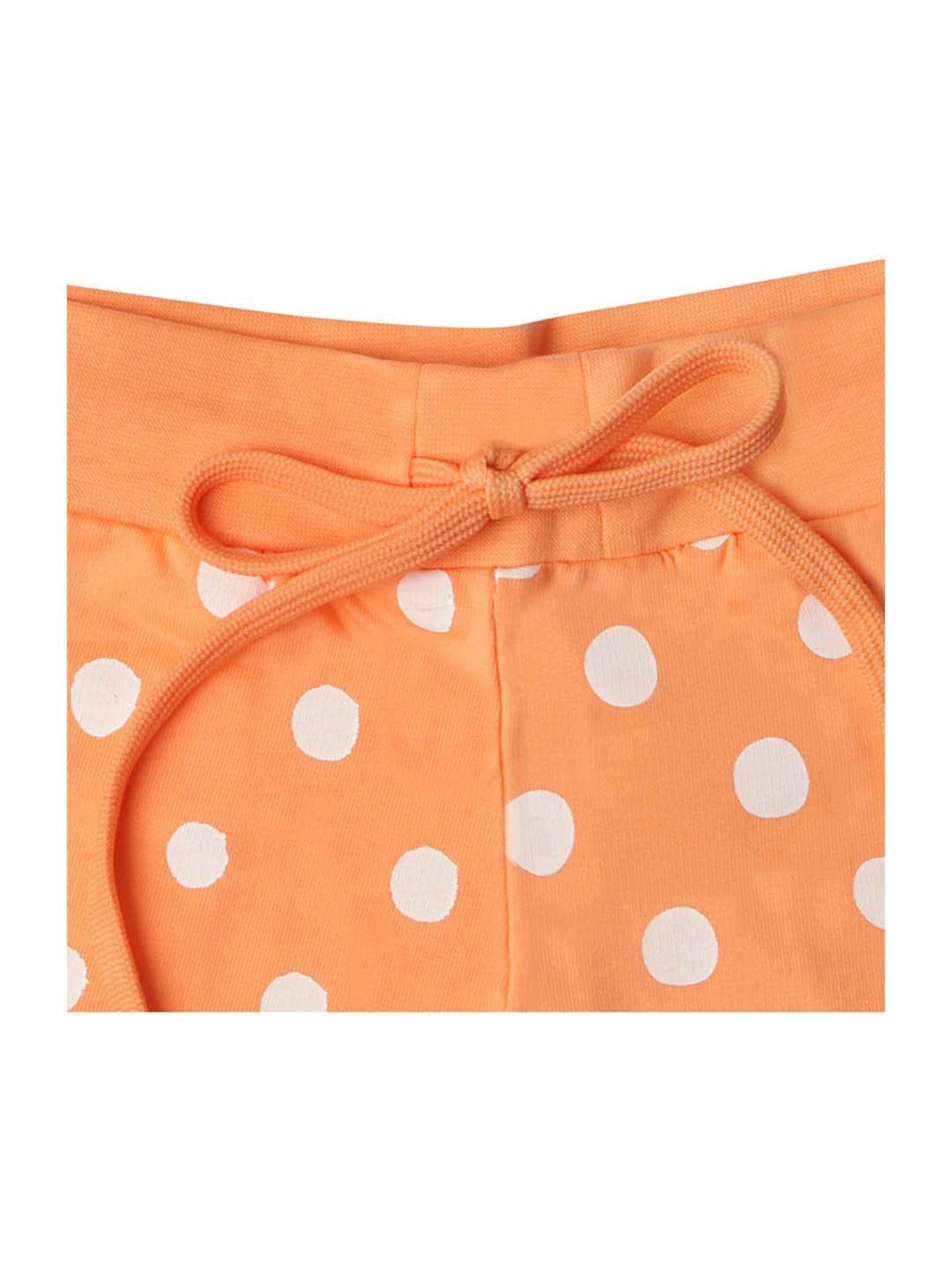 Tiny Girl Peach Cotton Printed Shorts