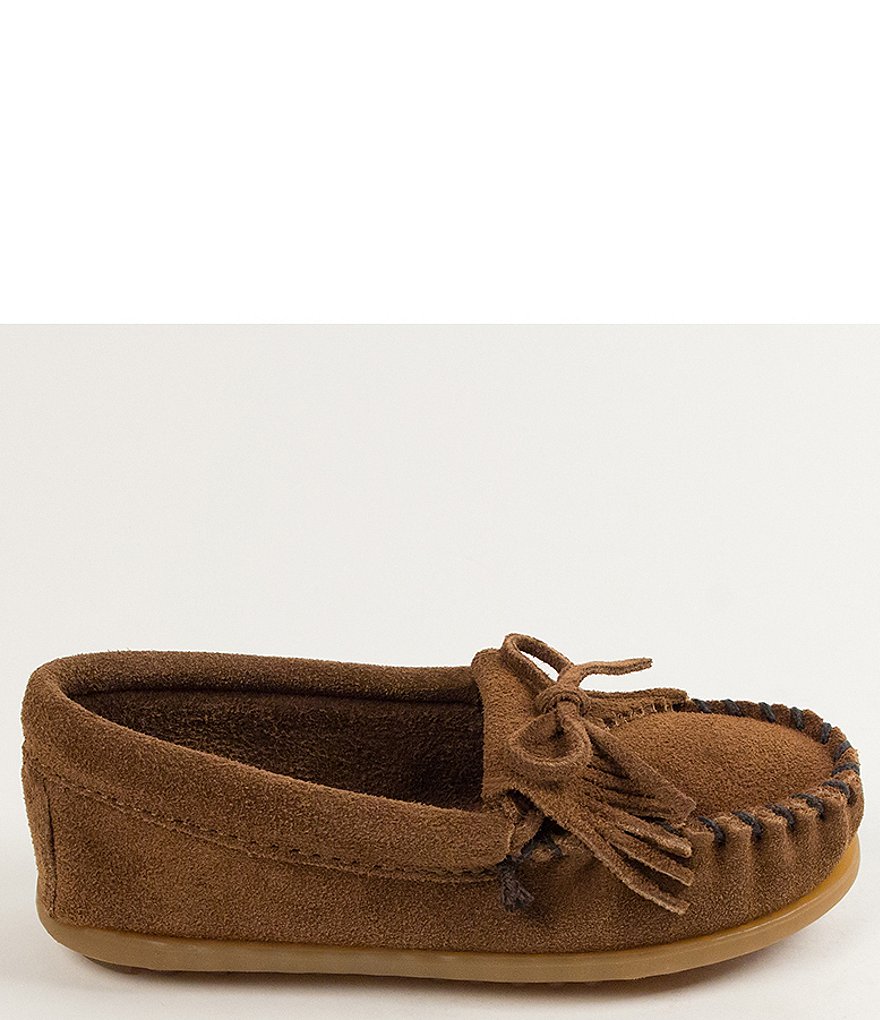 Minnetonka Kids' Kilty Suede Whipstitch Moccasins (Infant)