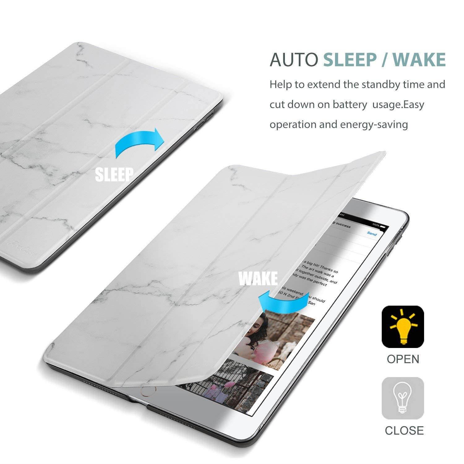 ProCase iPad Pro 10.5 Case 2017, Ultra Slim Lightweight Stand Smart Case Shell with Translucent Frosted Back Cover for All-New Apple iPad Pro 10.5 Inch &ndash;White Marble