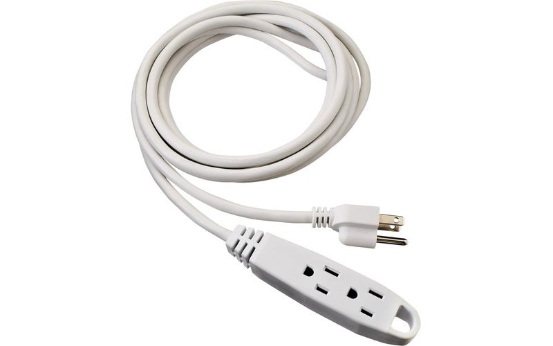 V7 12-Foot Power Extension Cord - White - White - 12 ft Cord Length