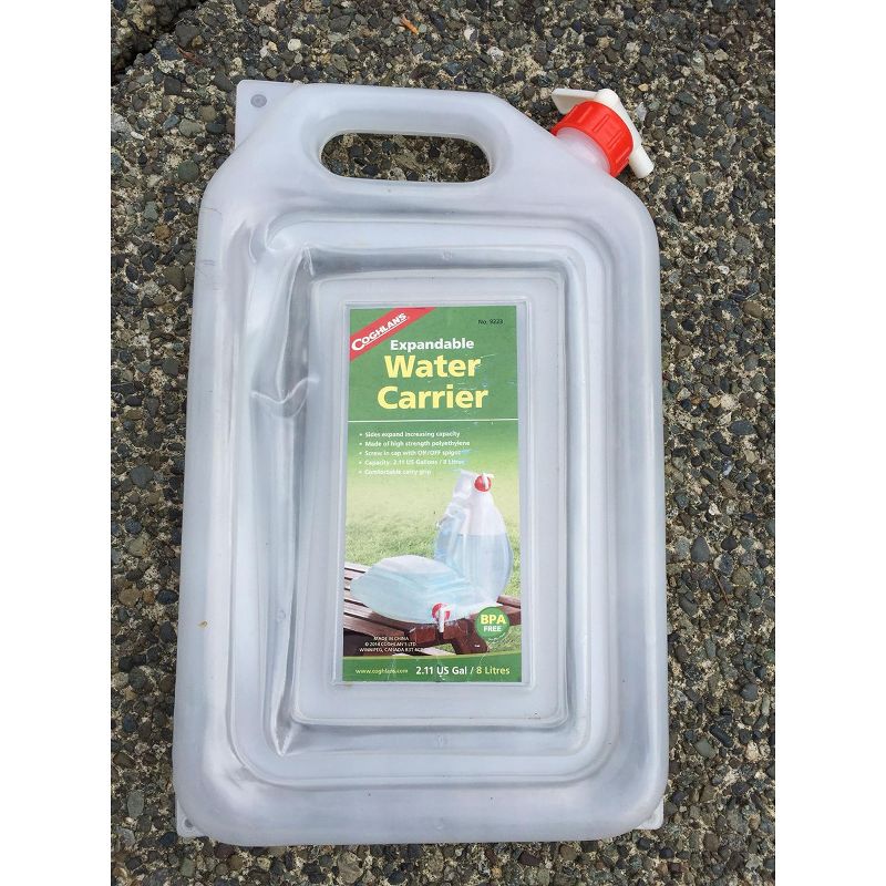 Coghlan's Expandable Water Carrier, 2-Gallon Camping Jug, Collapses for Storage
