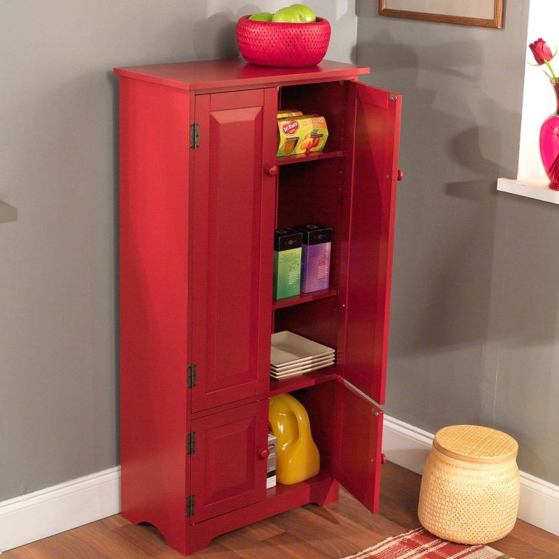 Tall Storage Cabinet Wood/Red - Buylateral