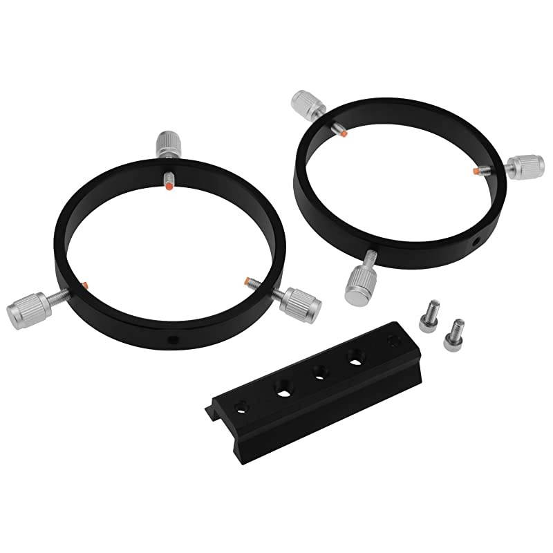 Adjustable Guiding Scope Ring Set with Plate 90 mm Inside Diameter Pair for Telescope Tube Diameter or Finders 63 to 89mm