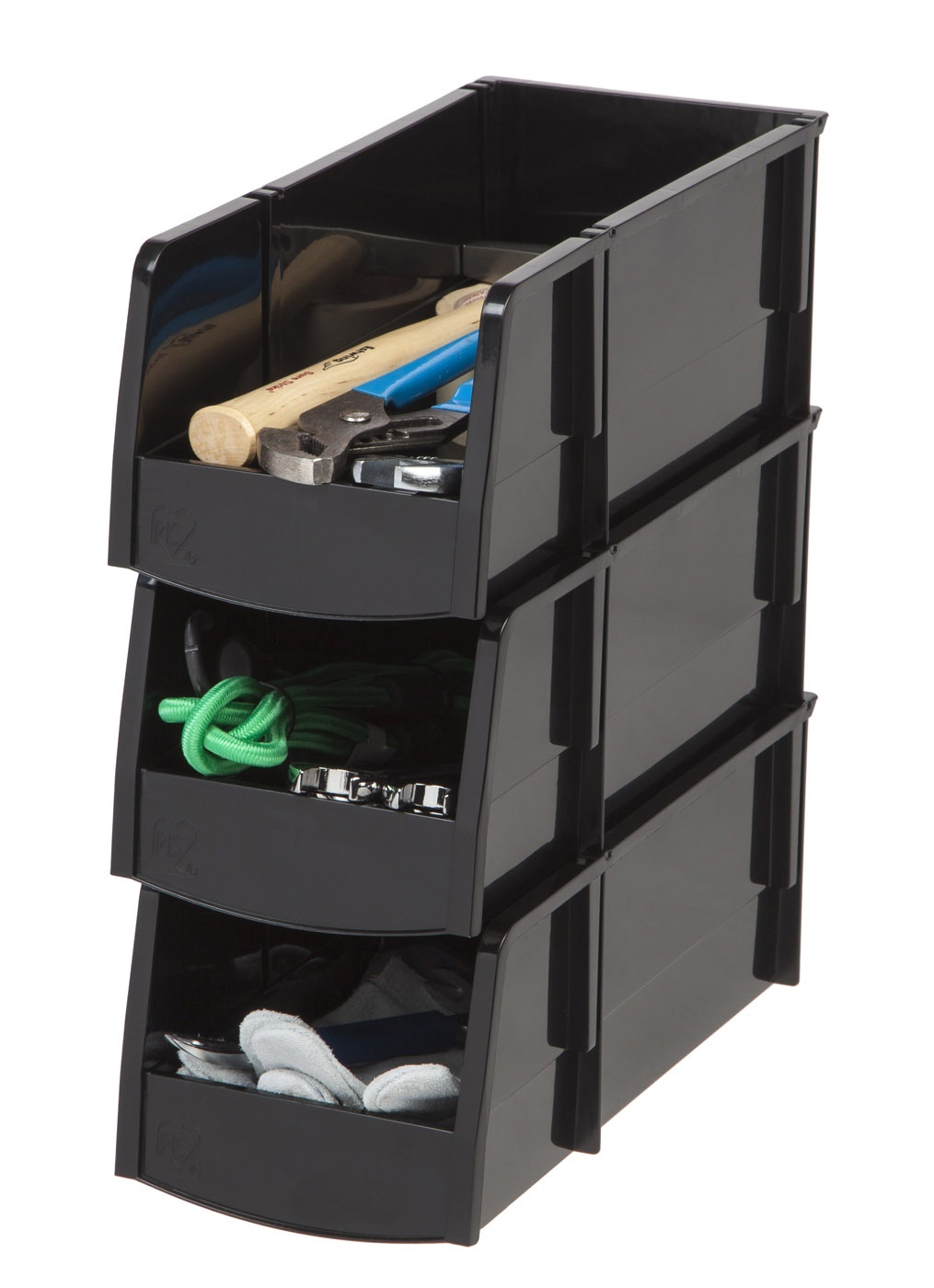 IRIS Large Bin, 8 Pack, Black