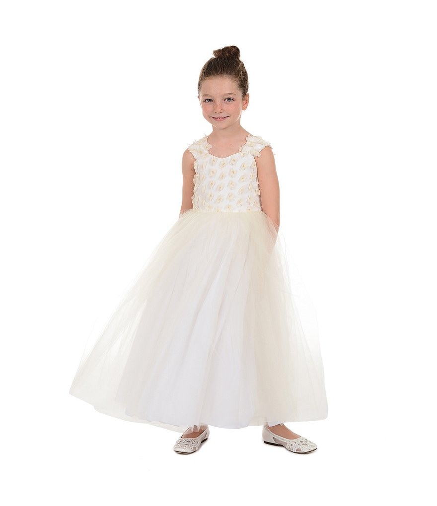 Badgley Mischka Little Girls 4-6X Floral/Tulle Fit & Flare Dress