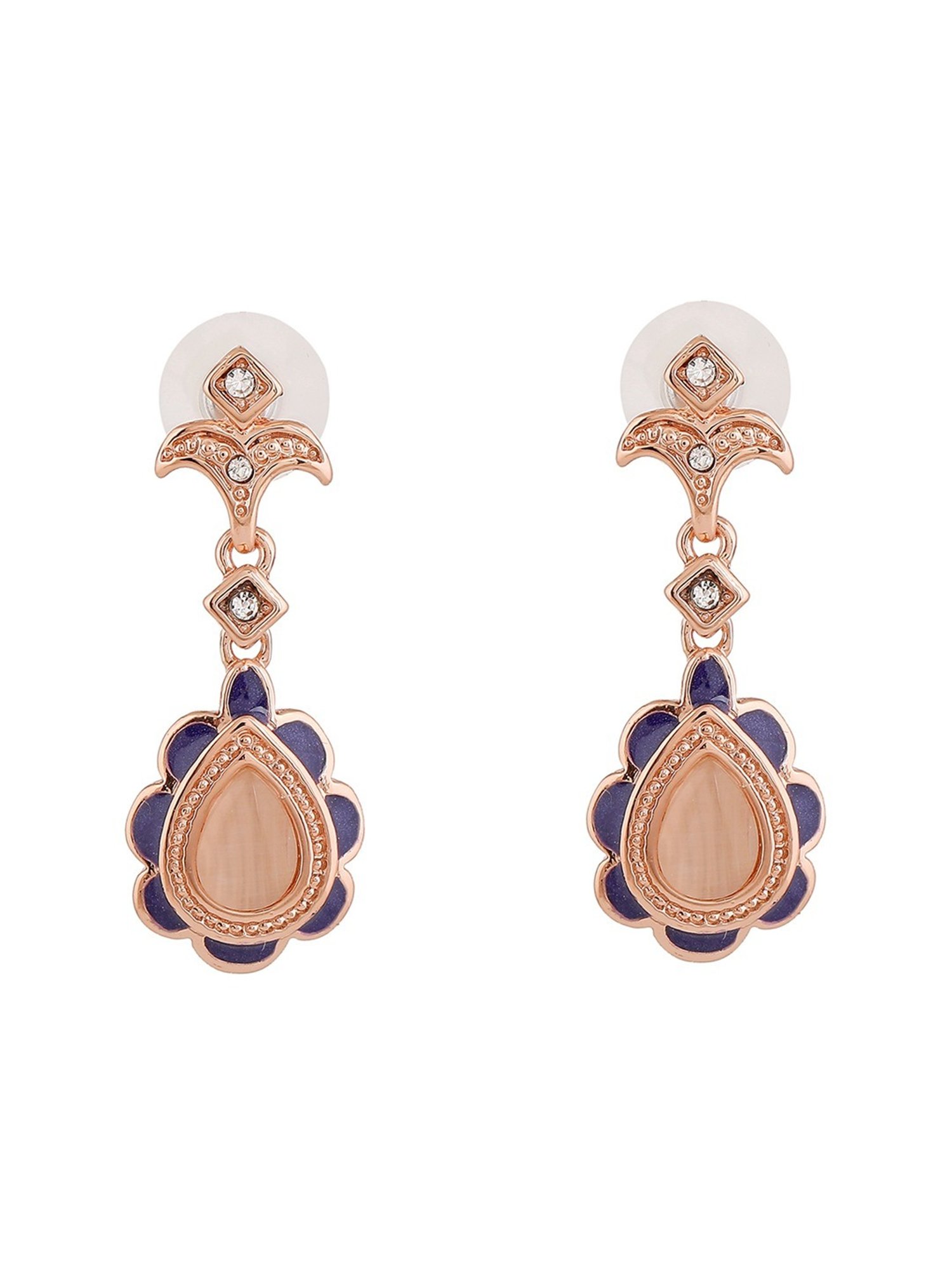 Estele Rose Gold-Plated Beautiful Dangler Earrings