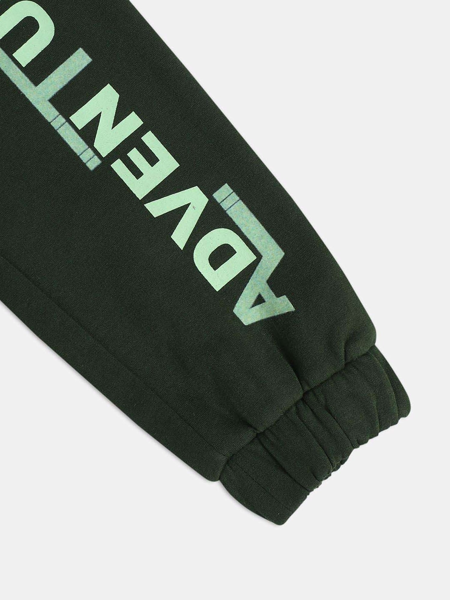 MINIKLUB Boys Olive Green Solid Full Sleeves Jogger