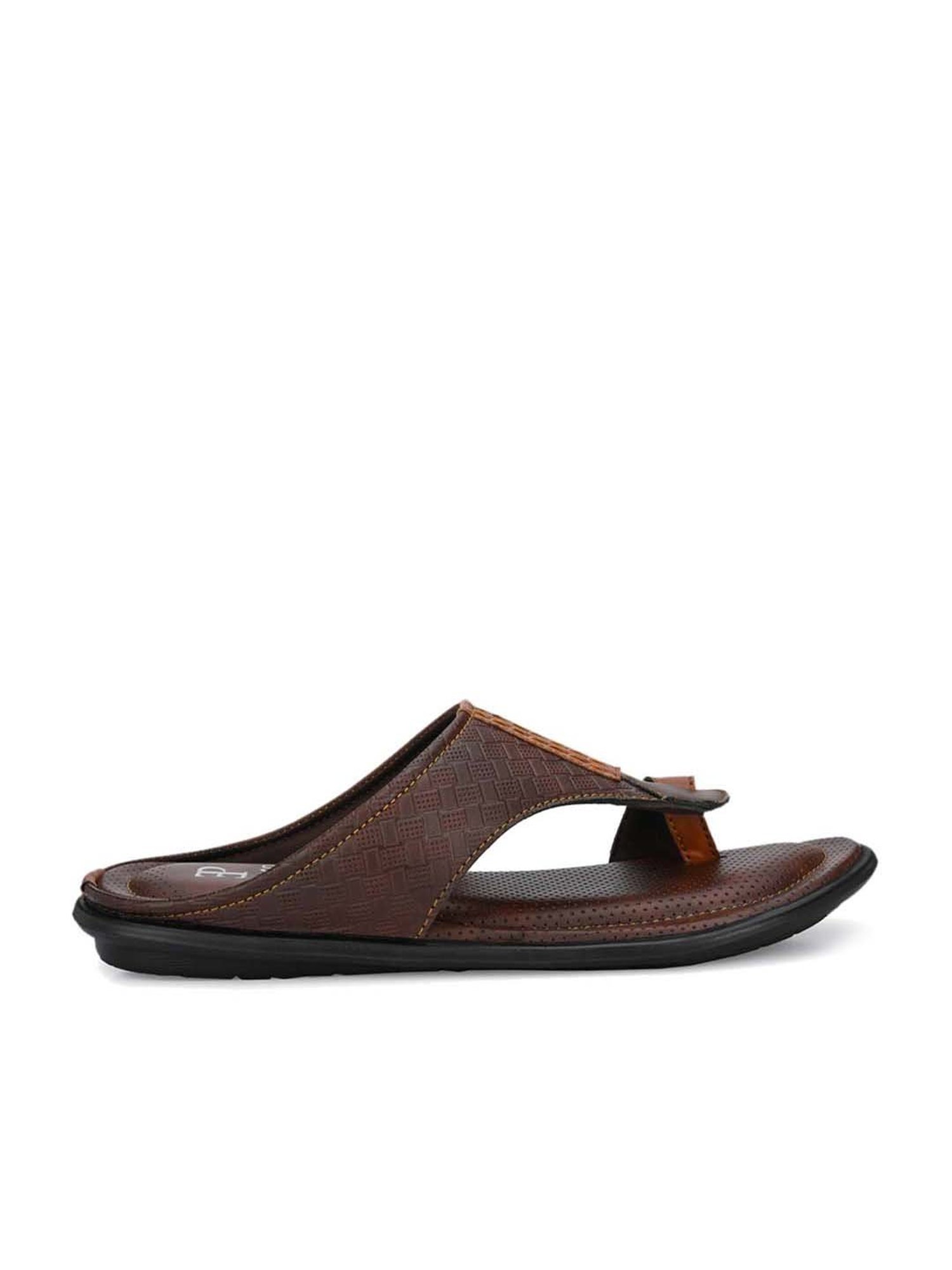 El Paso Men's Brown Toe Ring Sandals