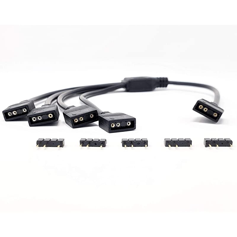 3-Pin Addressable RGB (ARGB) 1 to 4 Splitter Cable - 30cm with Male Pins