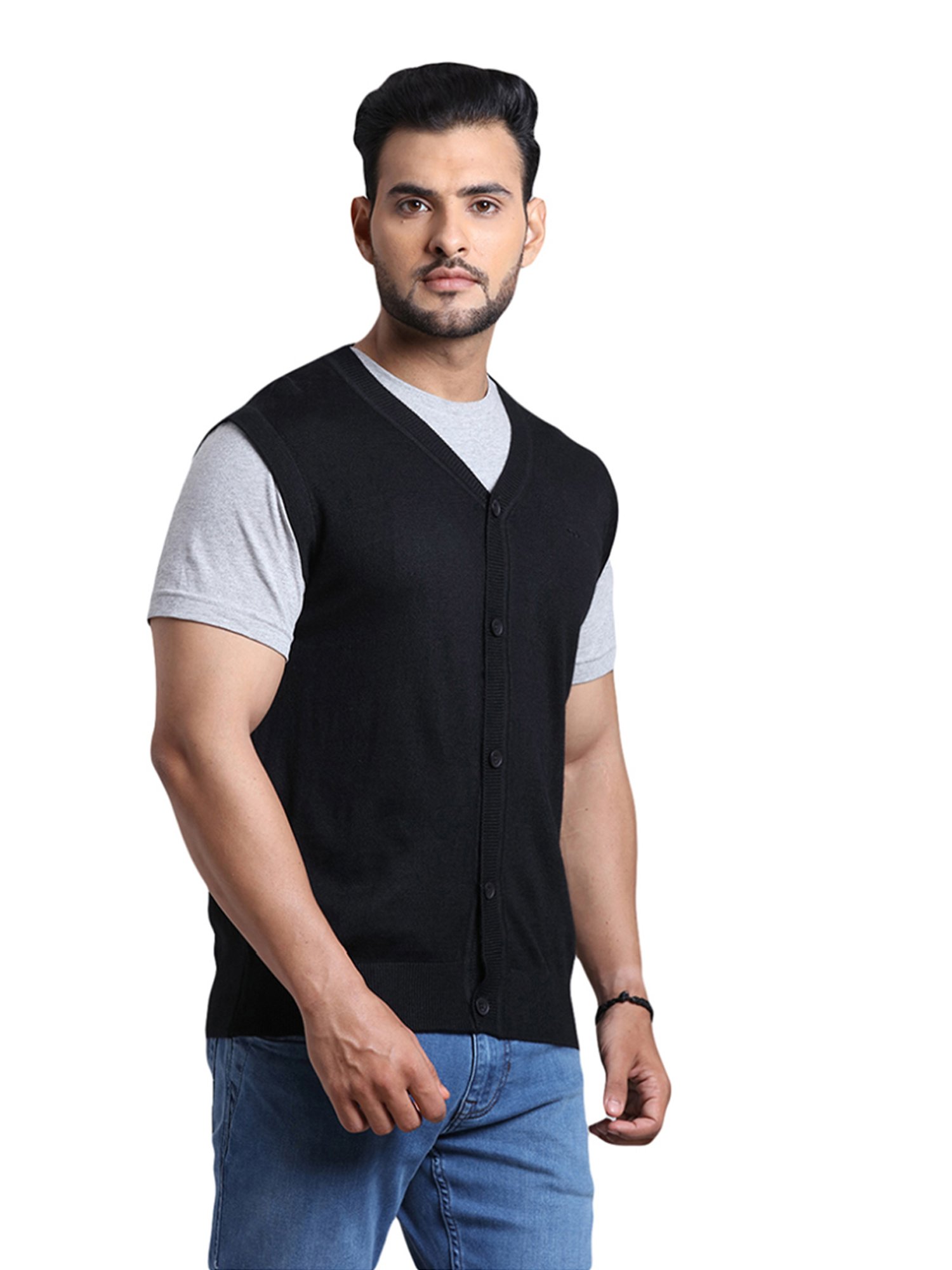ColorPlus Black Regular Fit Cardigan