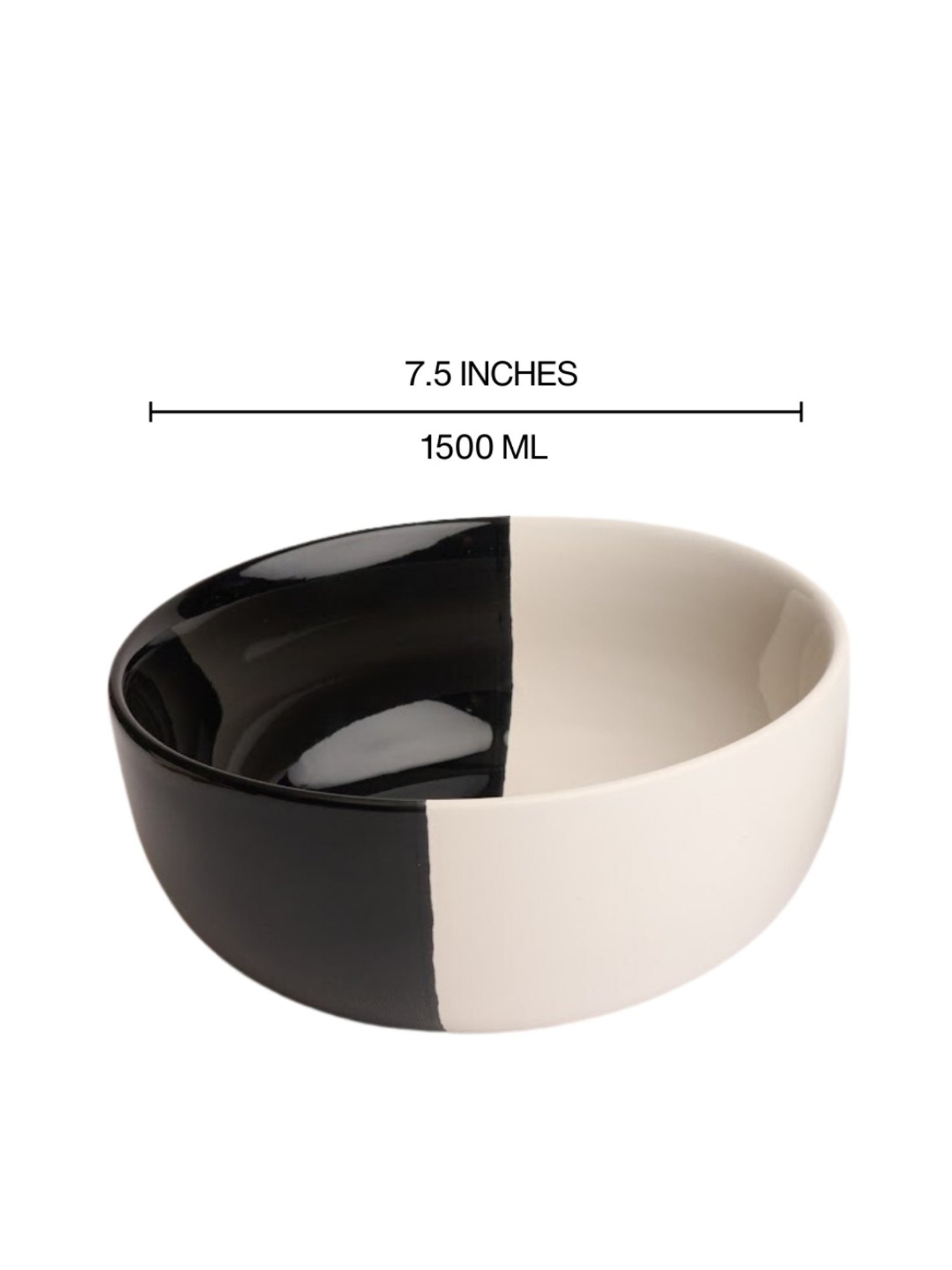 BlackCarrot Black & White Ceramic Dip Bowls Set of 2