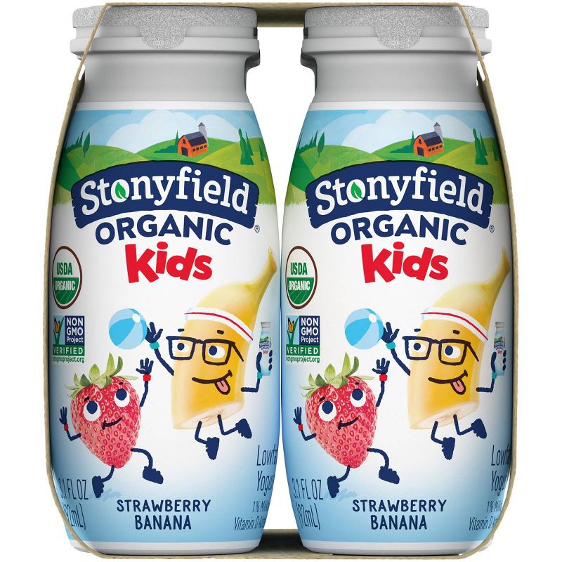 Stonyfield Organic Kids' Strawberry Banana Yogurt Smoothies - 6pk/3.1 fl oz bottles