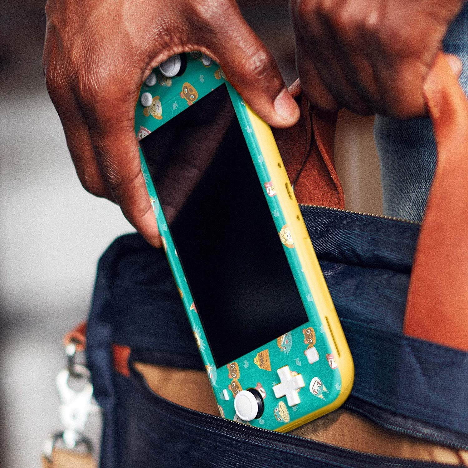 Controller Gear Authentic and Officially Licensed Animal Crossing: New Horizons - Teal Icons - Nintendo Switch Lite Skin - Not Machine Specific