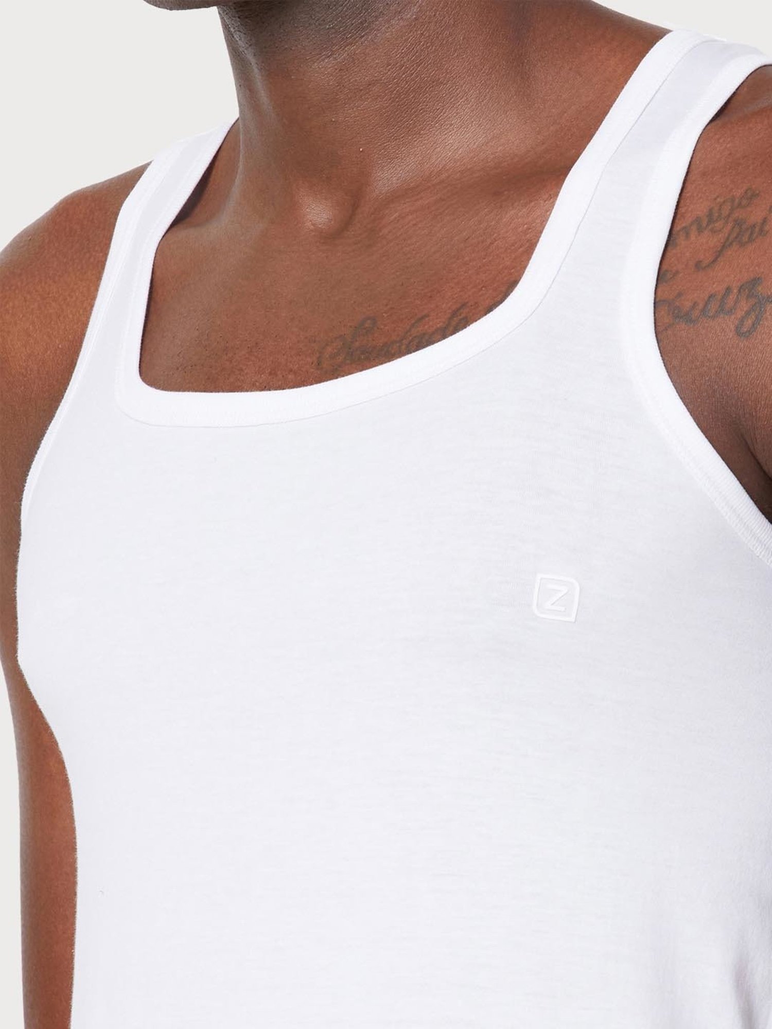 Zoiro White Regular Fit Vest - Pack of 2