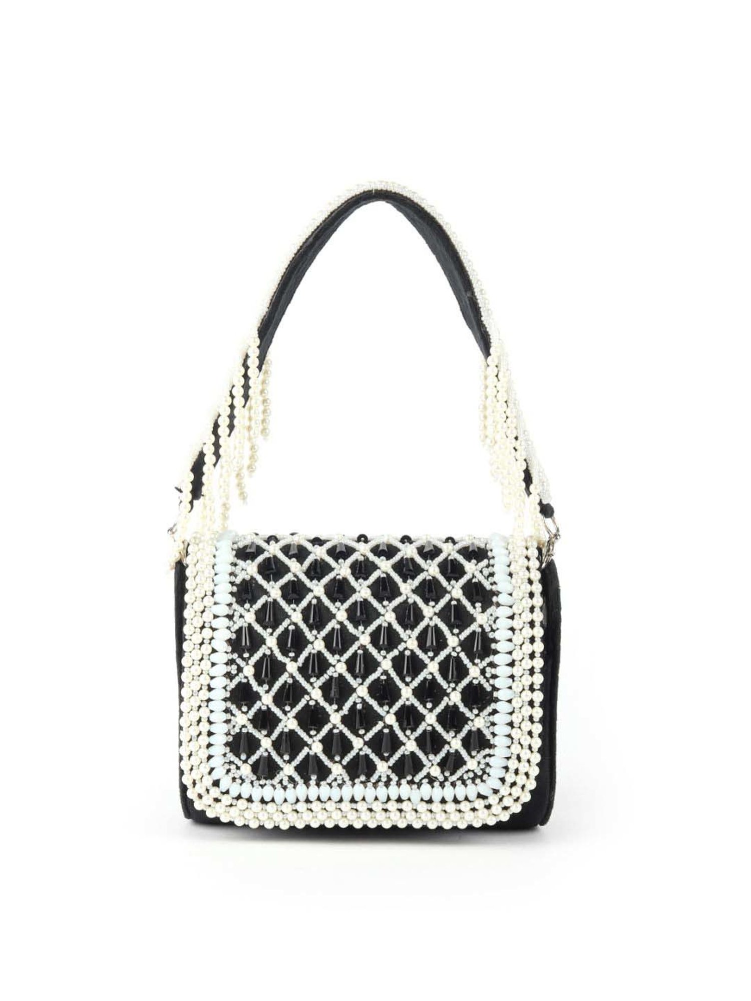 Odette Black & White Embellished Handbag