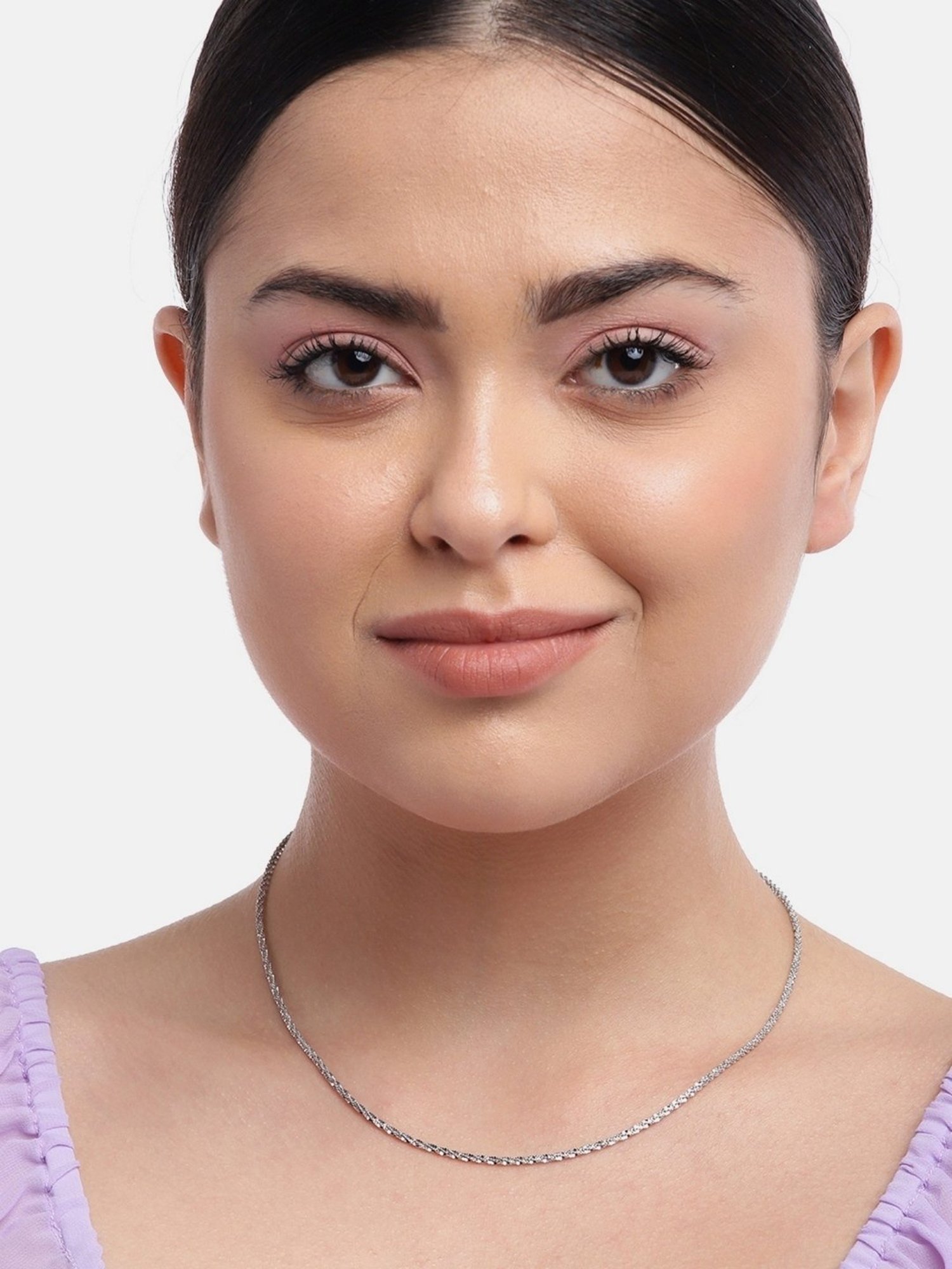 Zavya Minimal 92.5 Sterling Silver Rhodium Plated Chain