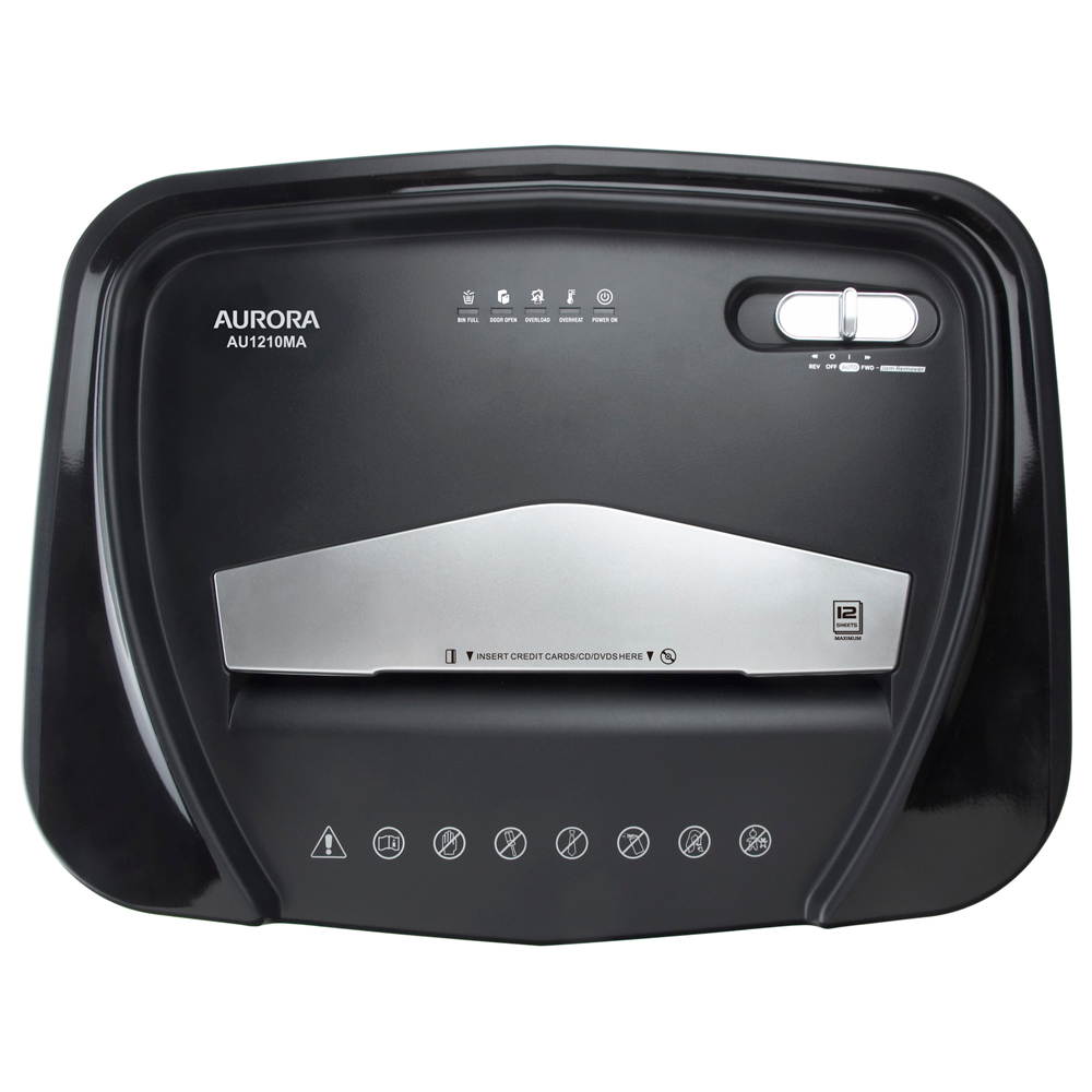 Aurora AU1210MA Professional Grade High Security 12-Sheet Micro-Cut Paper/ CD and Credit Card Shredder/ 60 Minutes Continuous Run Time