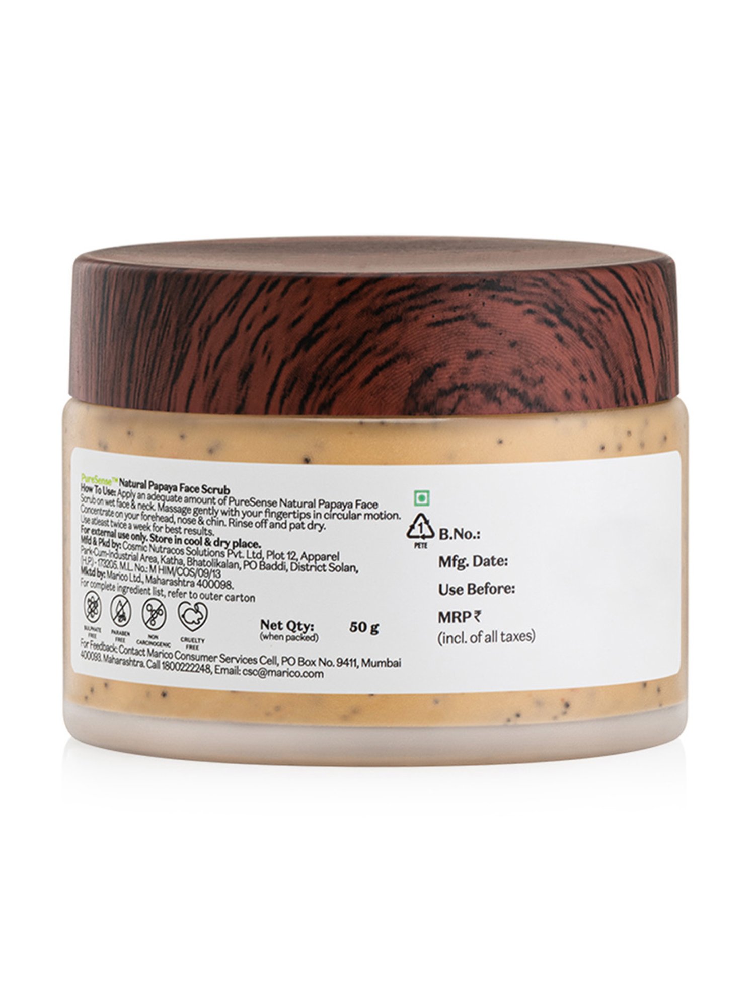 Pure Sense Natural Papaya Face Scrub - 50 gm